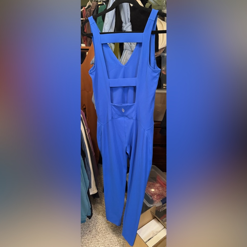 NWOT Free People FP Movement Never Better one piece Electric Cobalt Blue Large - Picture 11 of 13